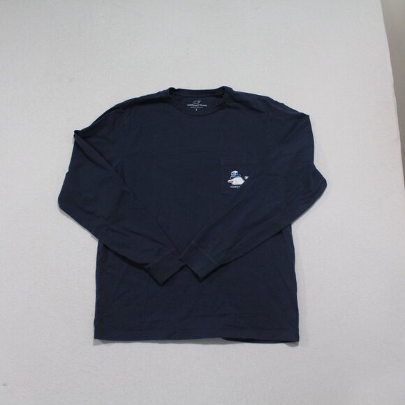 Vineyard Vines Men Blue Tee Shirt Happy Holidays Size Small - Picture 1 of 10